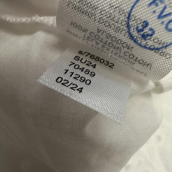 Ann Taylor Loft Dress Women 12 White Eyelet Lace Belted Puff Sleeve Resort Beach - Picture 8 of 15